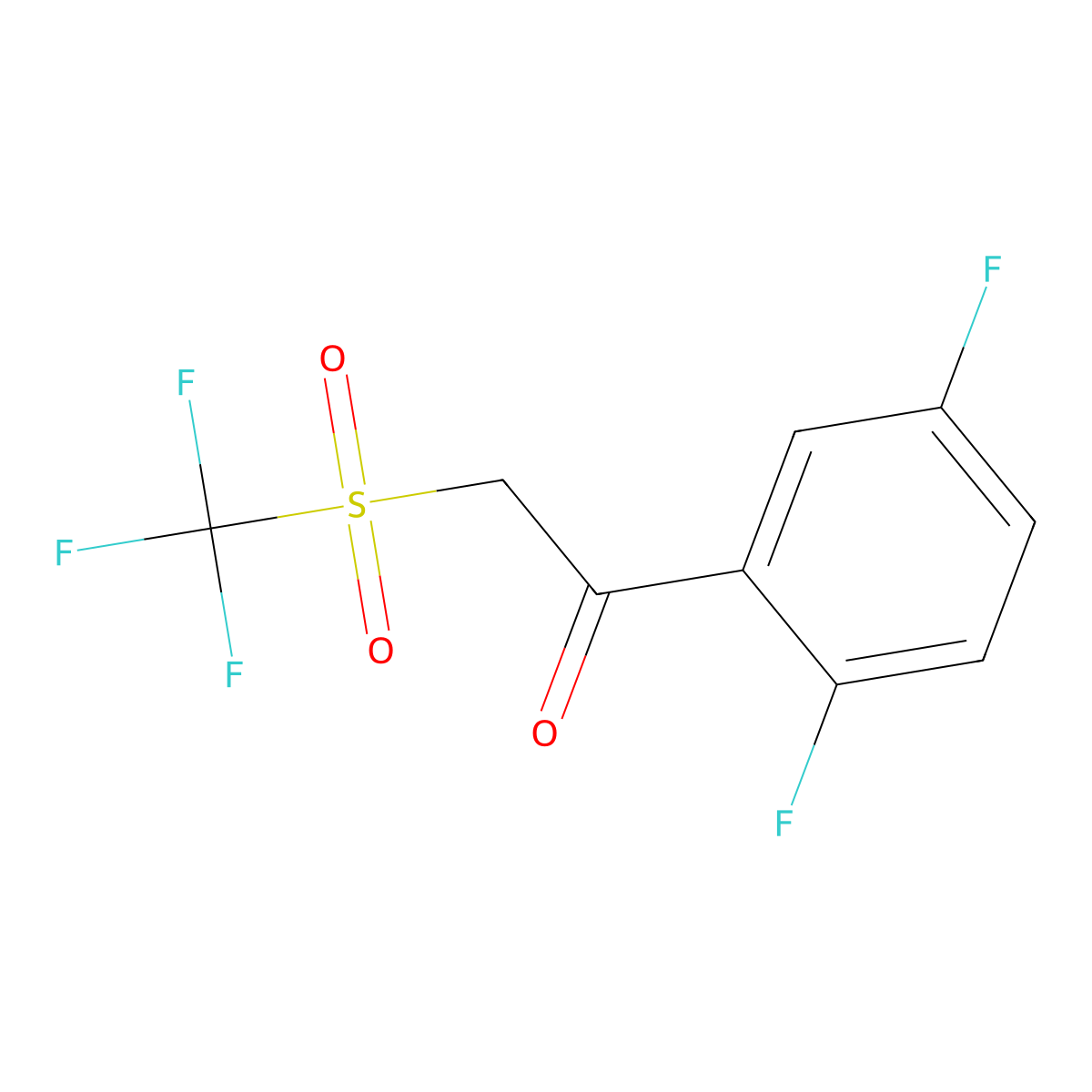 2',5'-Difluoro-2-(trifluoromethylsulphonyl)acetophenone molecular structure, CAS 1346521-35-4