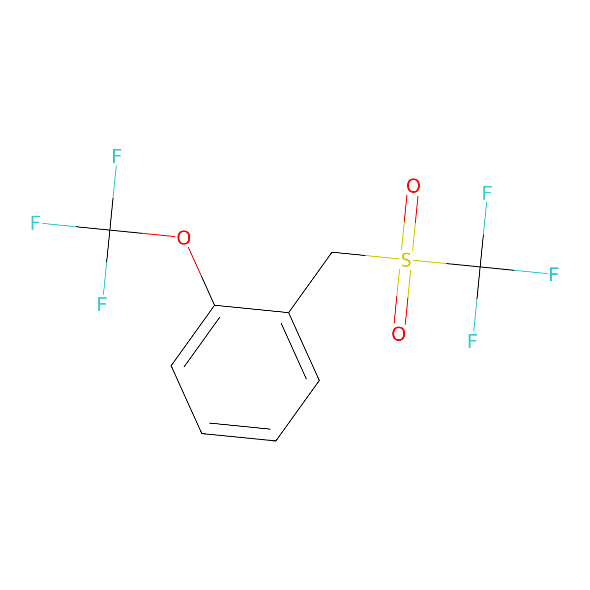 2-(Trifluoromethoxy)benzyl trifluoromethyl sulphone molecular structure, CAS 1346521-39-8
