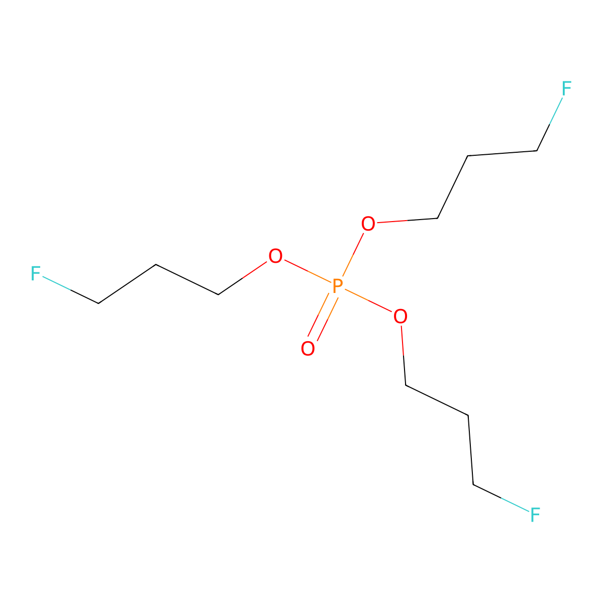 Tris(3-fluoropropyl)phosphate molecular structure, CAS 1346521-40-1