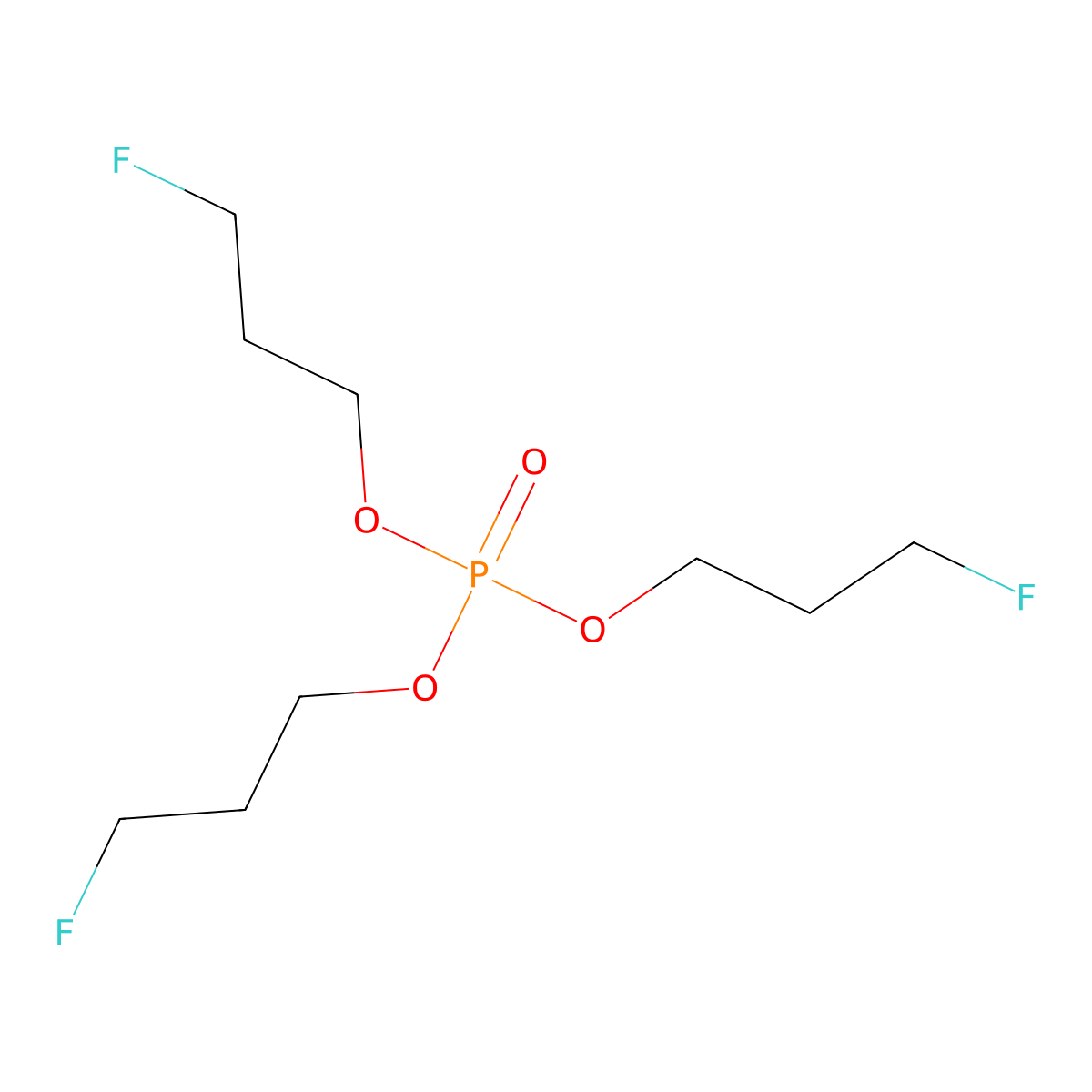 Tris(3-fluoropropyl)phosphate molecular structure, CAS 1346521-40-1