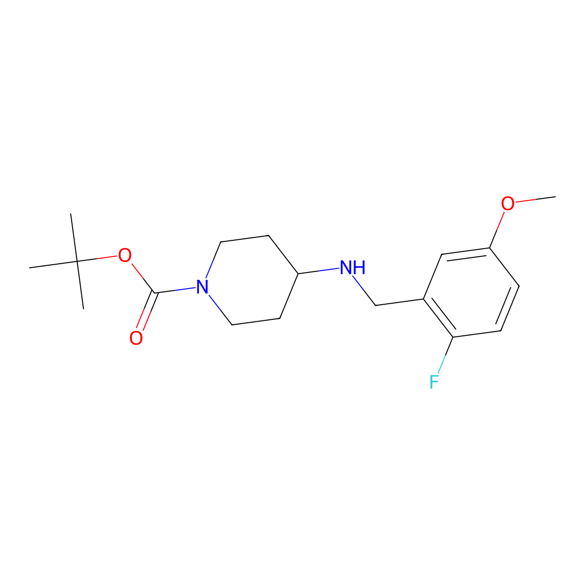 tert-Butyl 4-(2-fluoro-5-methoxybenzylamino)piperidine-1-carboxylate molecular structure, CAS 1346521-47-8
