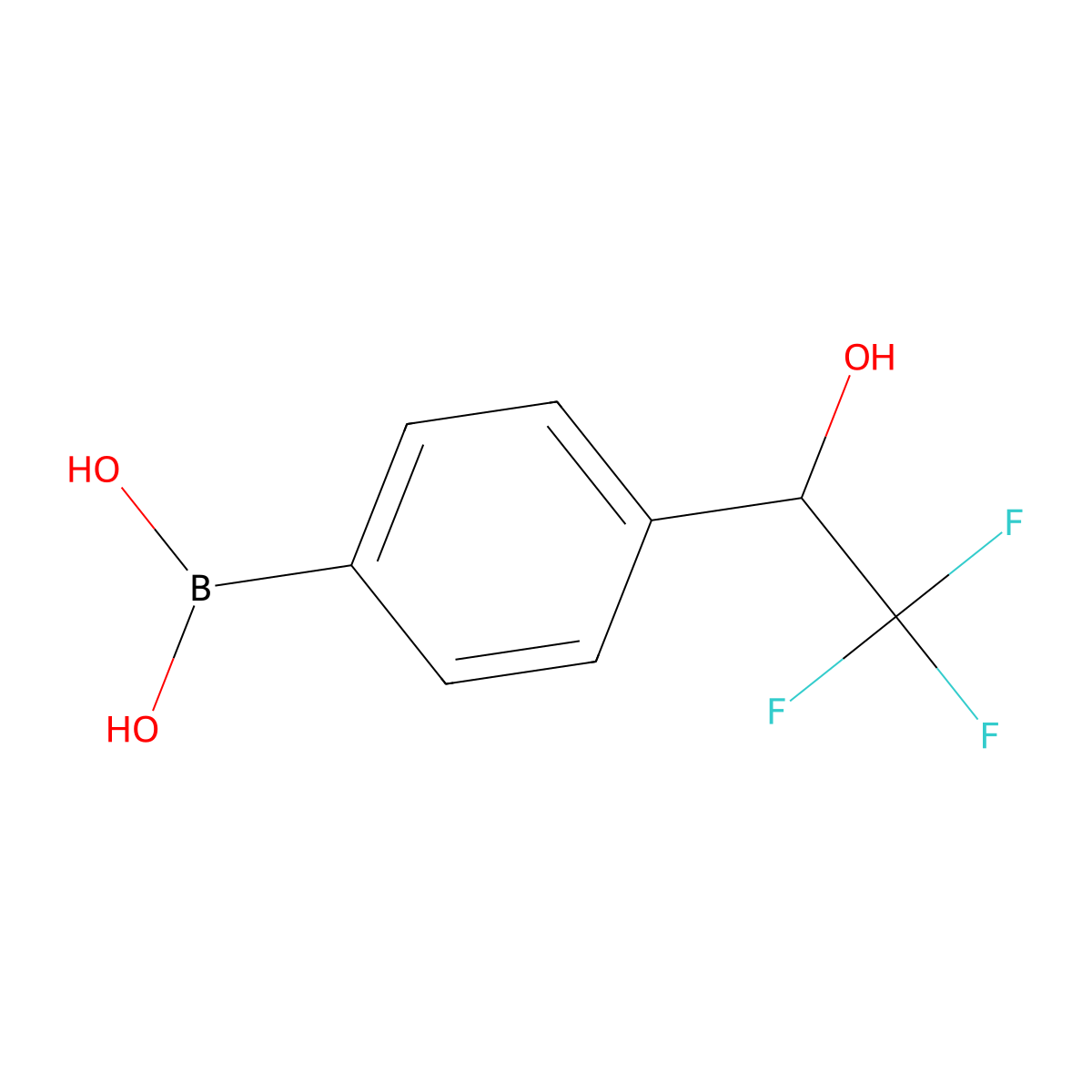 (4-(2,2,2-Trifluoro-1-hydroxyethyl)phenyl)boronic acid molecular structure, CAS 1346526-55-3