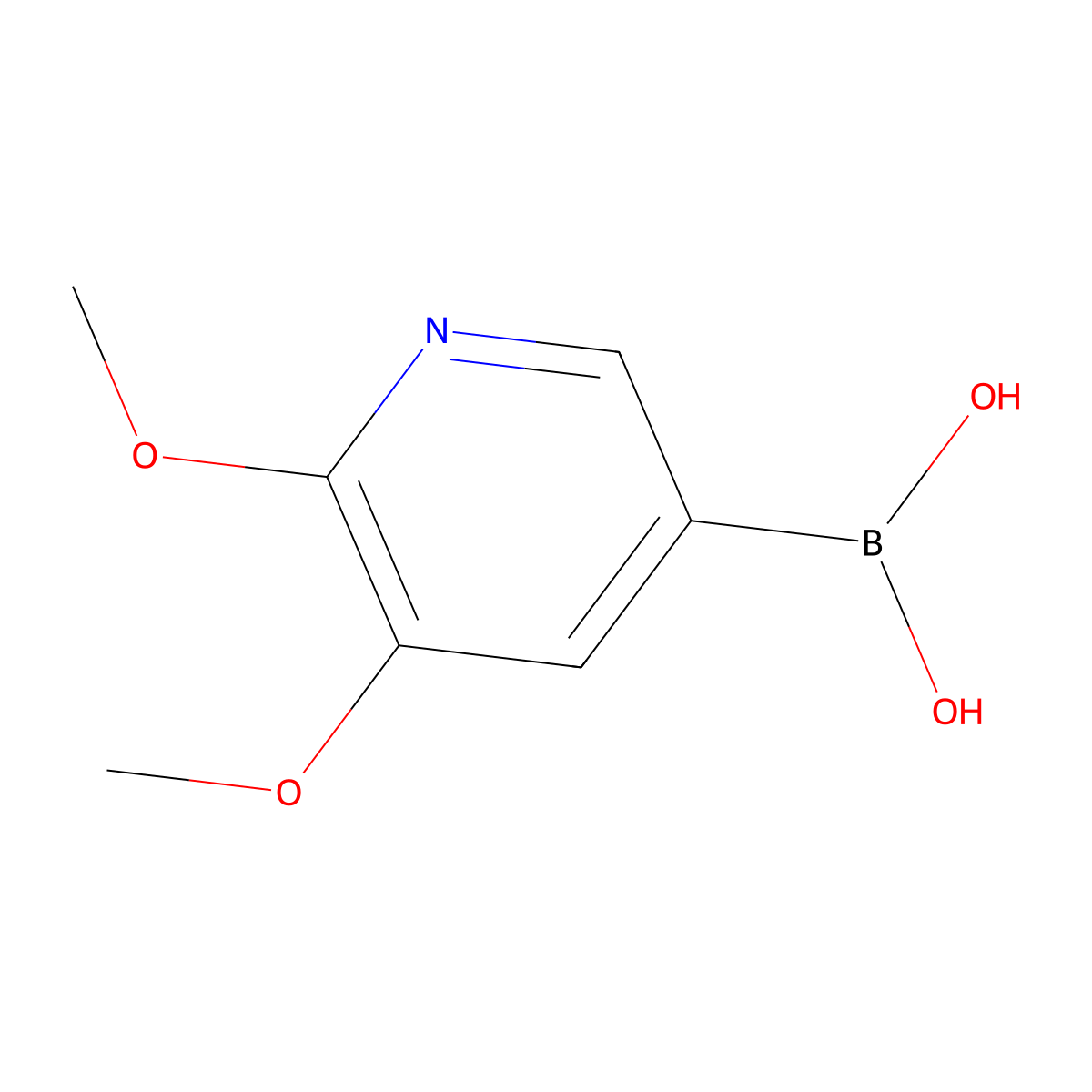 (5,6-Dimethoxypyridin-3-yl)boronic acid molecular structure, CAS 1346526-61-1