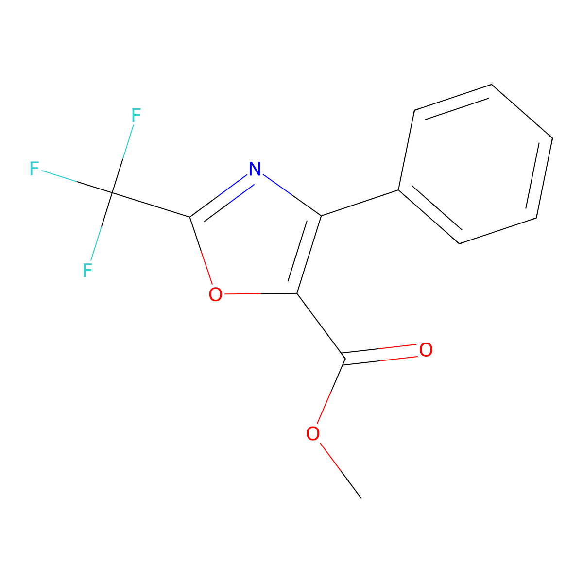 Methyl 4-phenyl-2-(trifluoromethyl)oxazole-5-carboxylate molecular structure, CAS 1346526-79-1