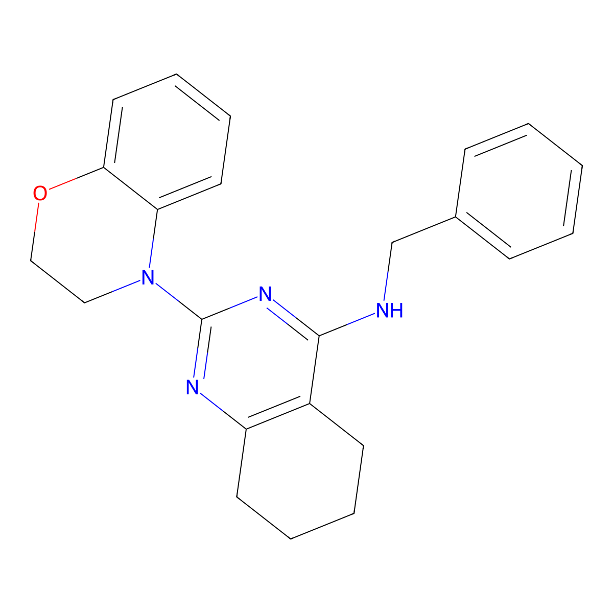 2-(2H-benzo[b][1,4]oxazin-4(3H)-yl)-N-benzyl-5,6,7,8-tetrahydroquinazolin-4-amine molecular structure, CAS 1346528-06-0