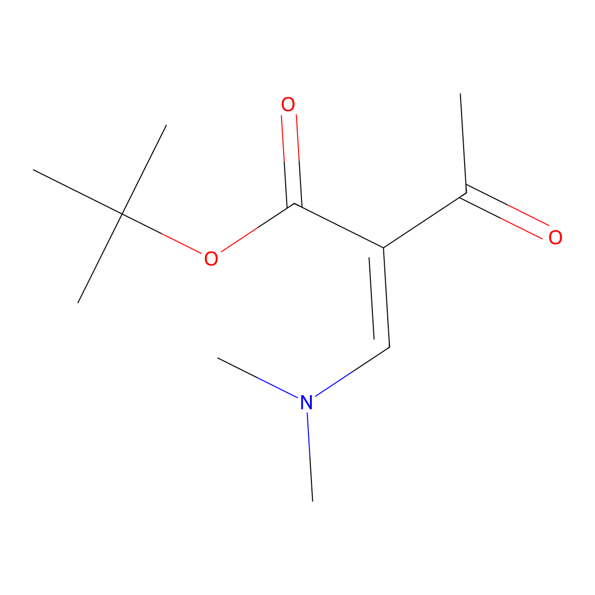 1,1-Dimethylethyl (2Z)-2-((dimethylamino)methylene)-3-oxobutanoate molecular structure, CAS 134653-71-7