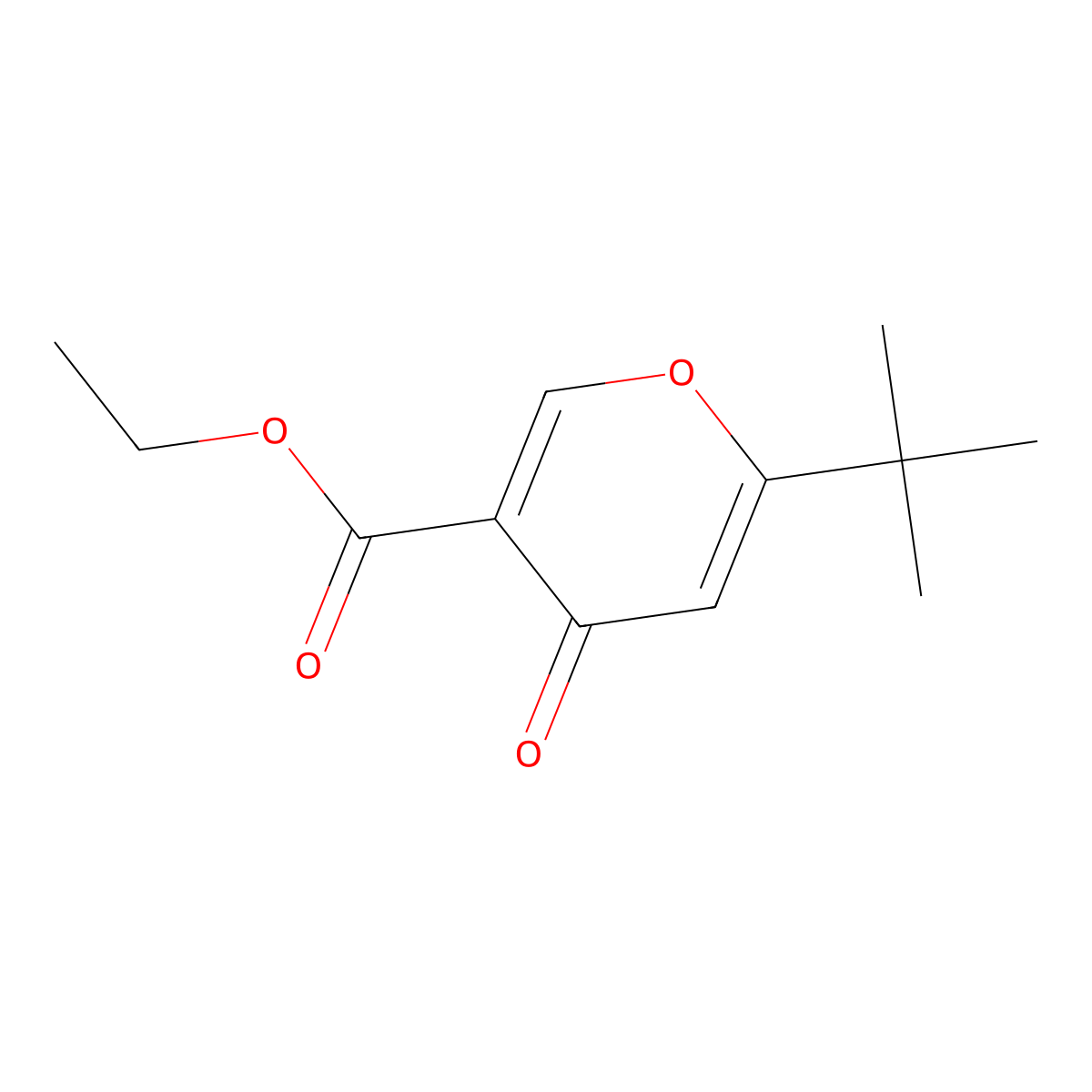 Ethyl 6-(tert-butyl)-4-oxo-4H-pyran-3-carboxylate molecular structure, CAS 134653-81-9