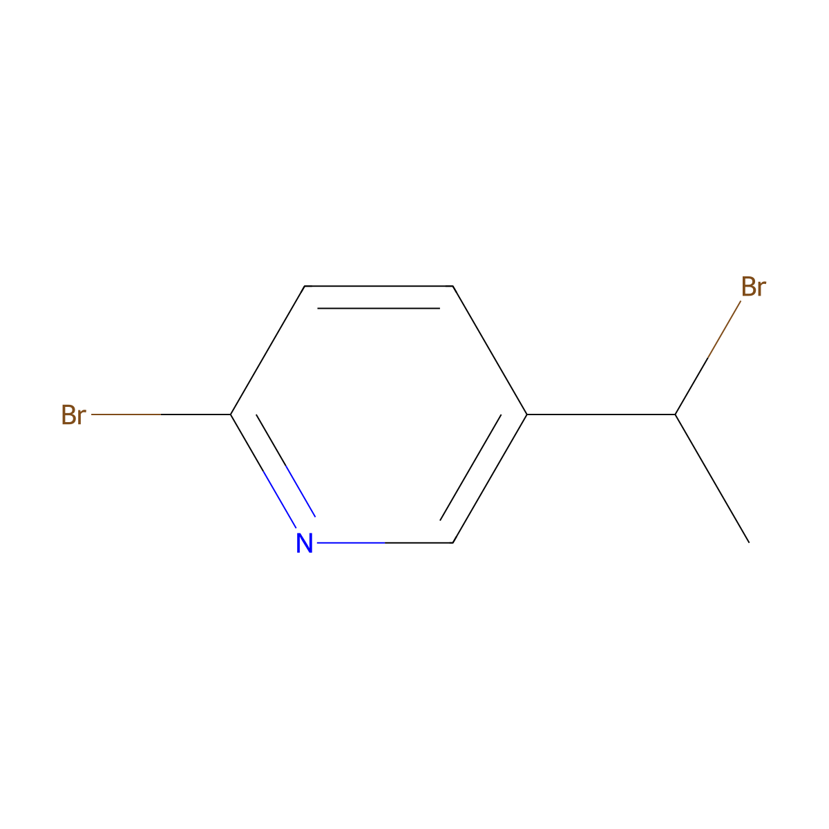 2-Bromo-5-(1-bromoethyl)pyridine molecular structure, CAS 1346531-86-9