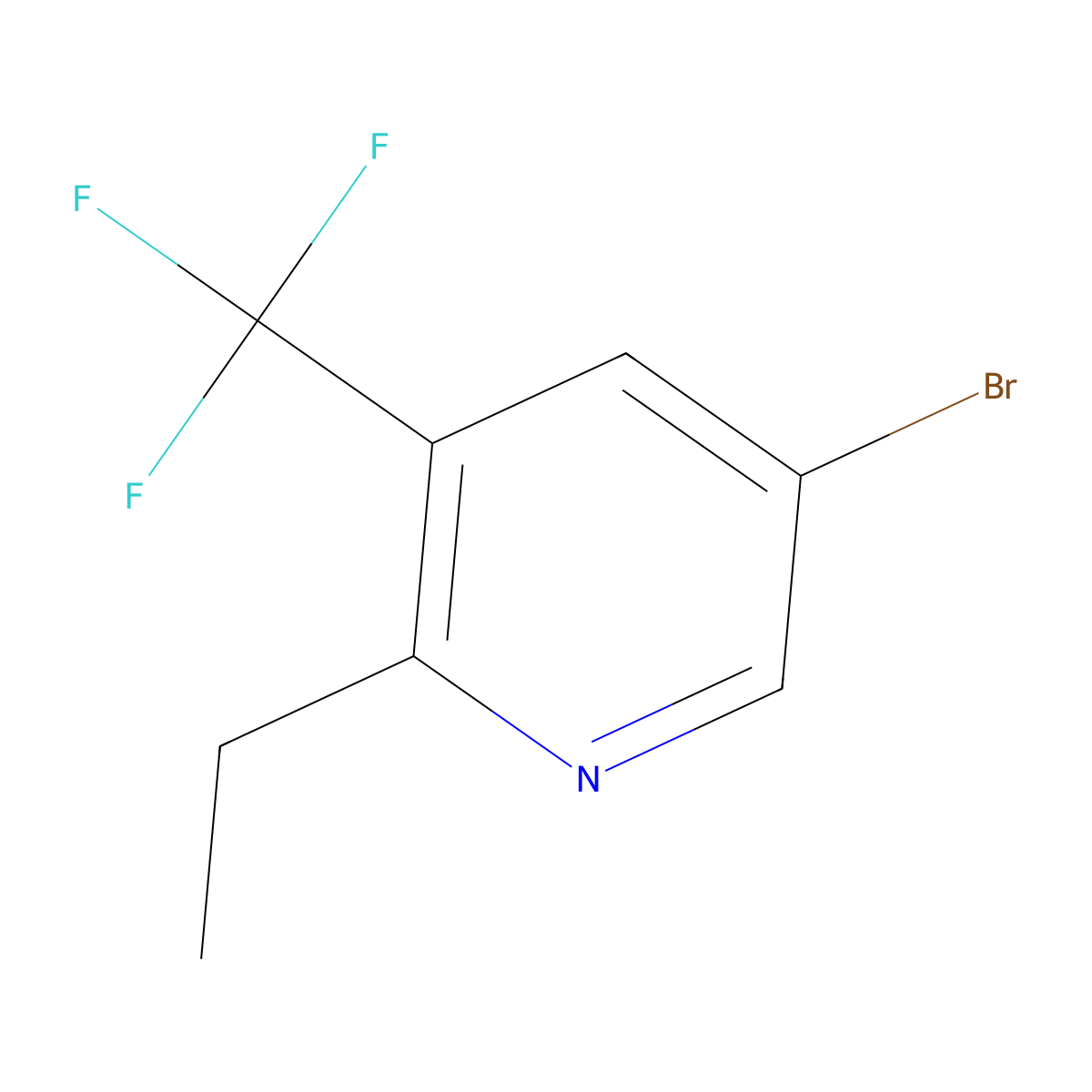 5-Bromo-2-ethyl-3-(trifluoromethyl)pyridine molecular structure, CAS 1346532-51-1