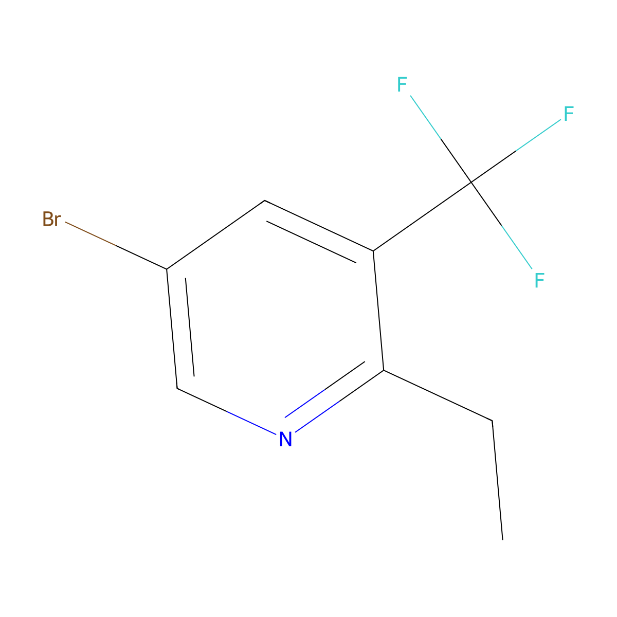 5-Bromo-2-ethyl-3-(trifluoromethyl)pyridine molecular structure, CAS 1346532-51-1
