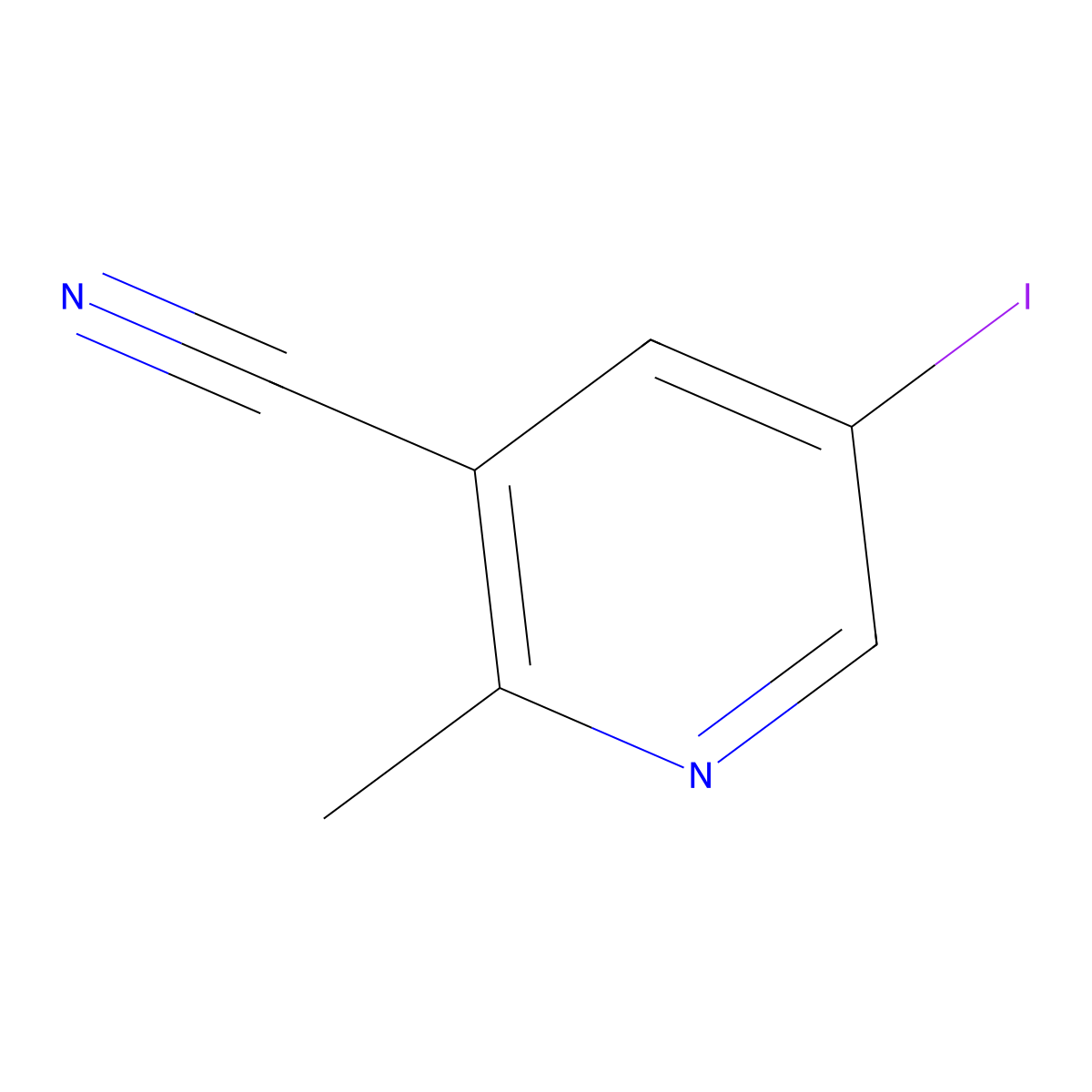 5-Iodo-2-methylnicotinonitrile molecular structure, CAS 1346533-56-9
