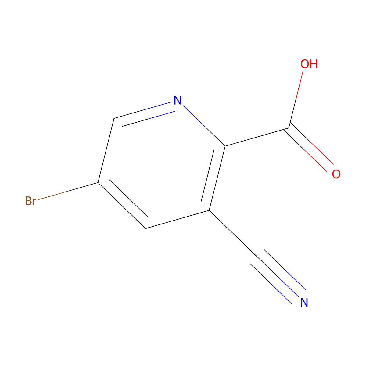 5-Bromo-3-cyanopicolinic acid molecular structure, CAS 1346533-87-6