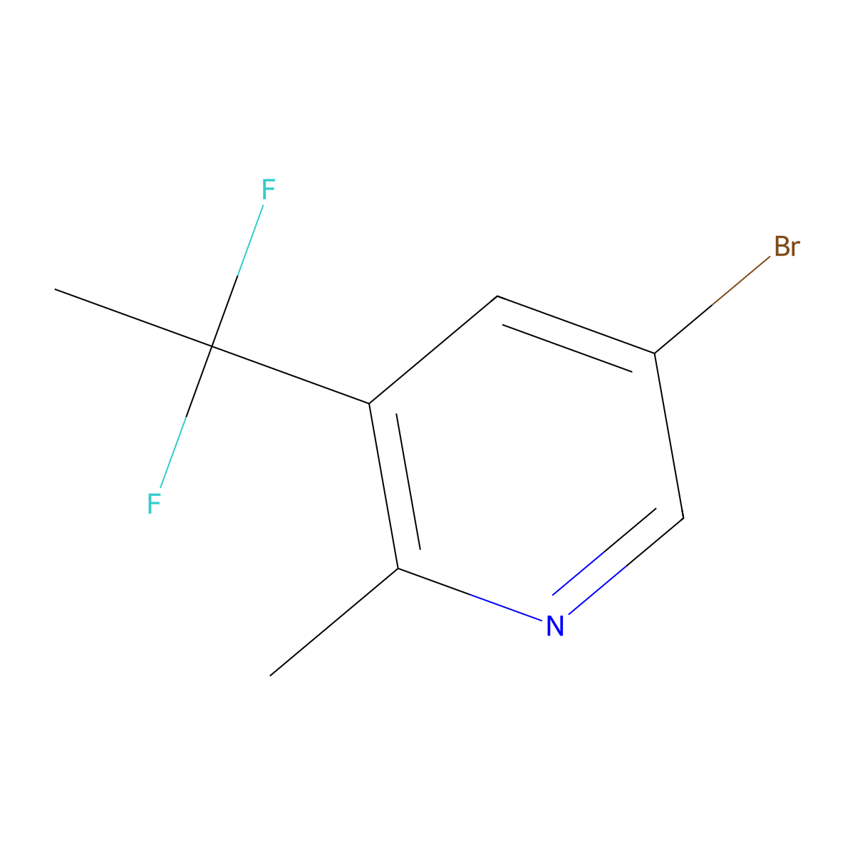 5-Bromo-3-(1,1-difluoroethyl)-2-methylpyridine molecular structure, CAS 1346534-78-8
