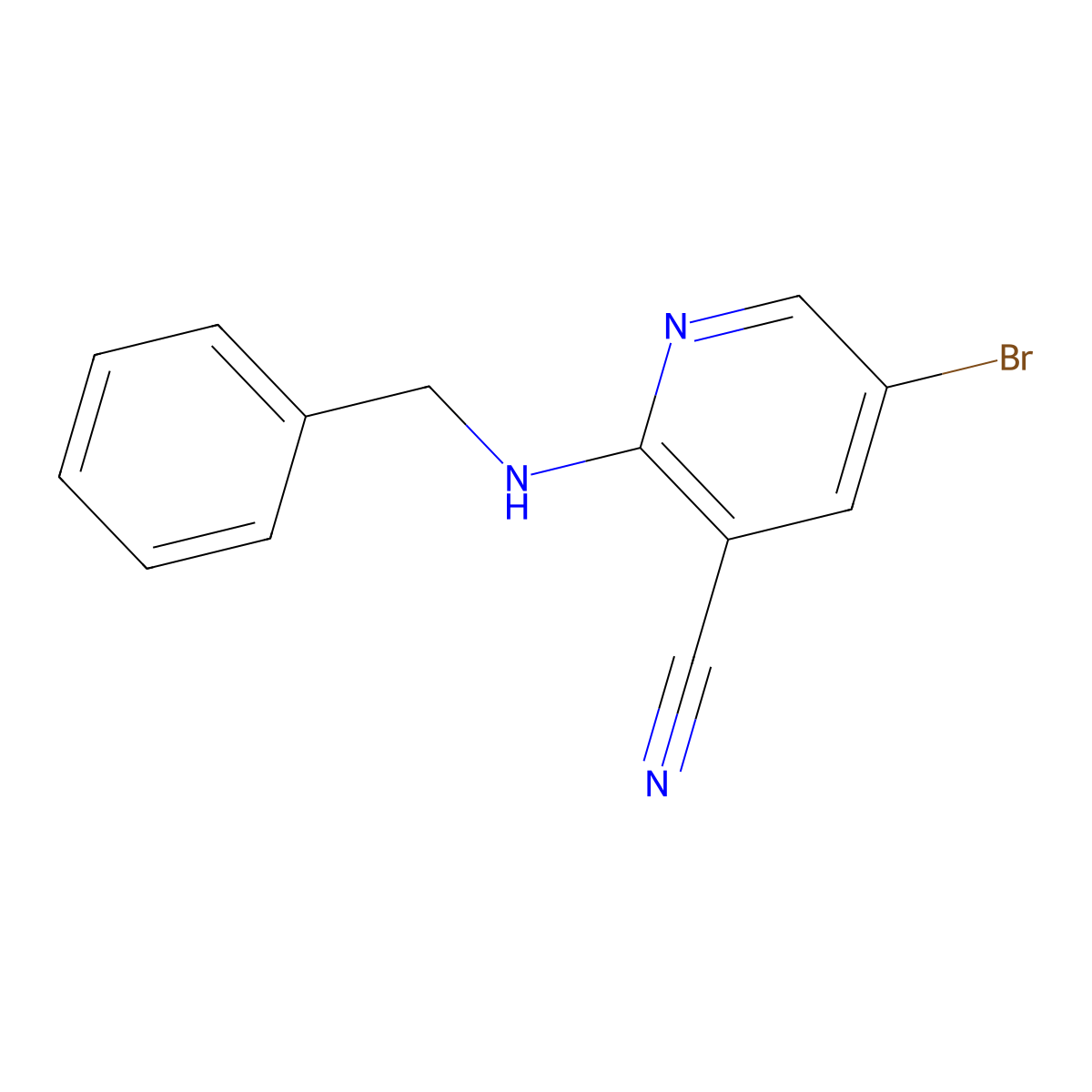 2-(Benzylamino)-5-bromonicotinonitrile molecular structure, CAS 1346534-91-5