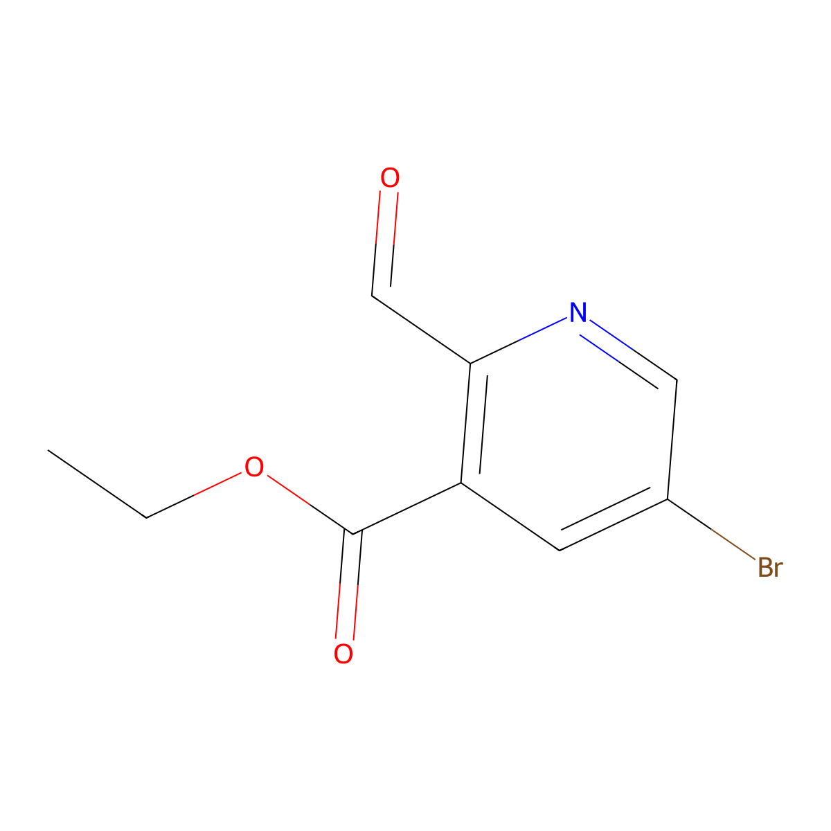 Ethyl 5-bromo-2-formylpyridine-3-carboxylate molecular structure, CAS 1346535-38-3