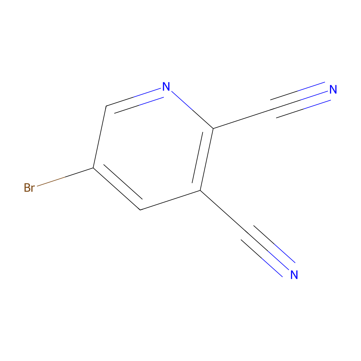 5-Bromopyridine-2,3-dicarbonitrile molecular structure, CAS 1346535-99-6
