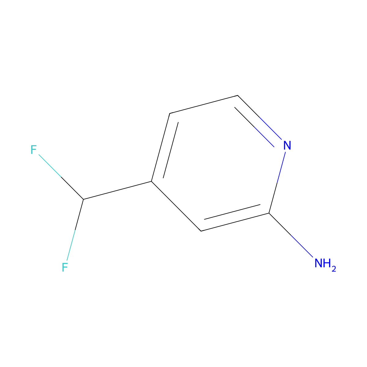 4-(Difluoromethyl)pyridin-2-amine molecular structure, CAS 1346536-47-7