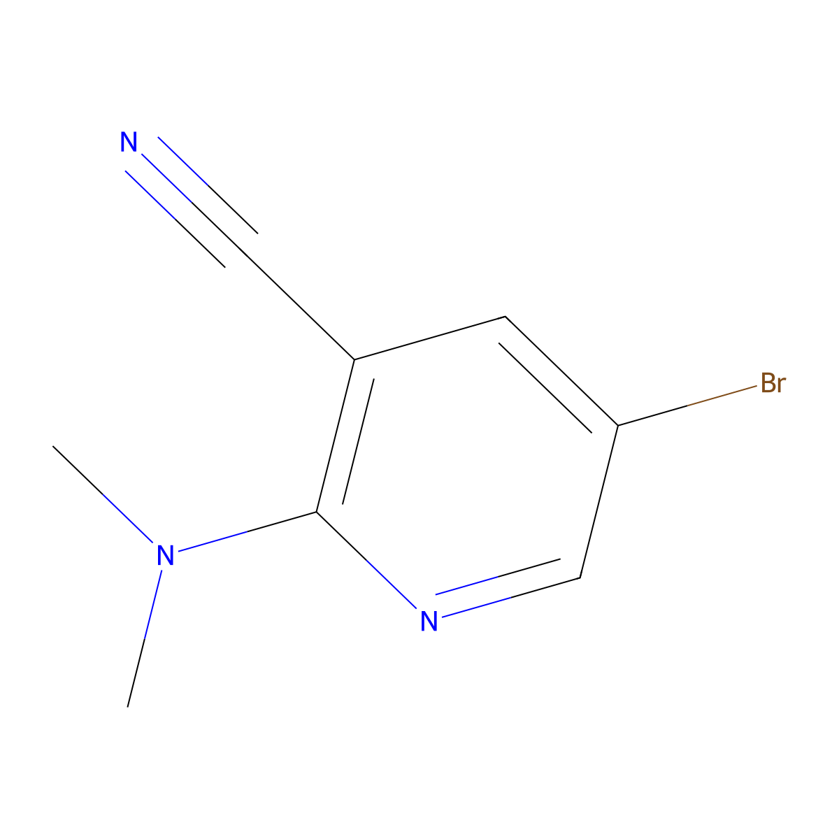 5-Bromo-2-(dimethylamino)nicotinonitrile molecular structure, CAS 1346537-10-7