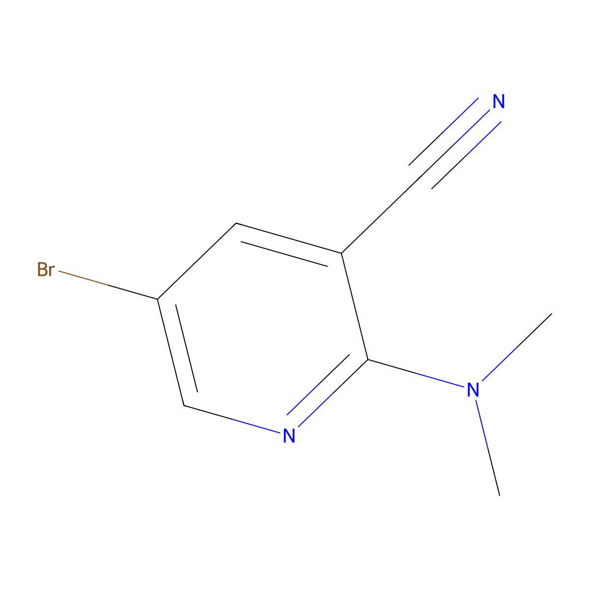 5-Bromo-2-(dimethylamino)nicotinonitrile molecular structure, CAS 1346537-10-7