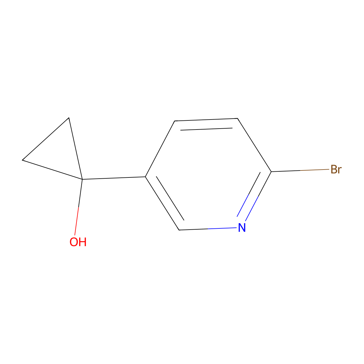 1-(6-Bromo-3-pyridyl)cyclopropanol molecular structure, CAS 1346538-55-3