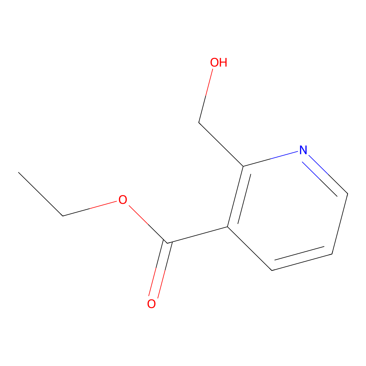 Ethyl 2-(hydroxymethyl)nicotinate molecular structure, CAS 1346539-22-7