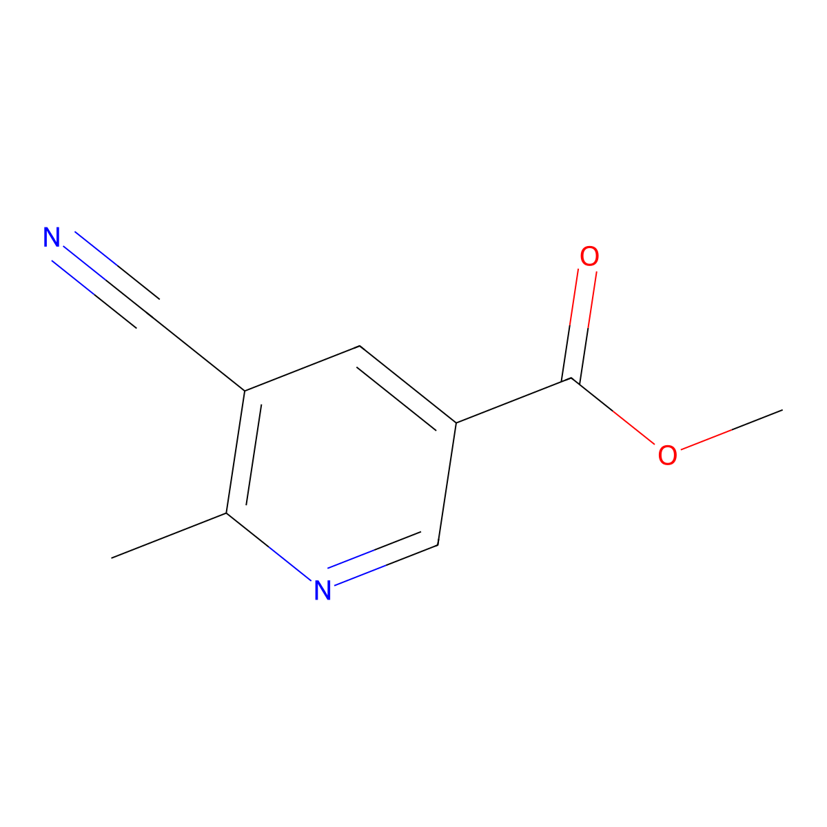 Methyl 5-cyano-6-methylnicotinate molecular structure, CAS 1346540-21-3