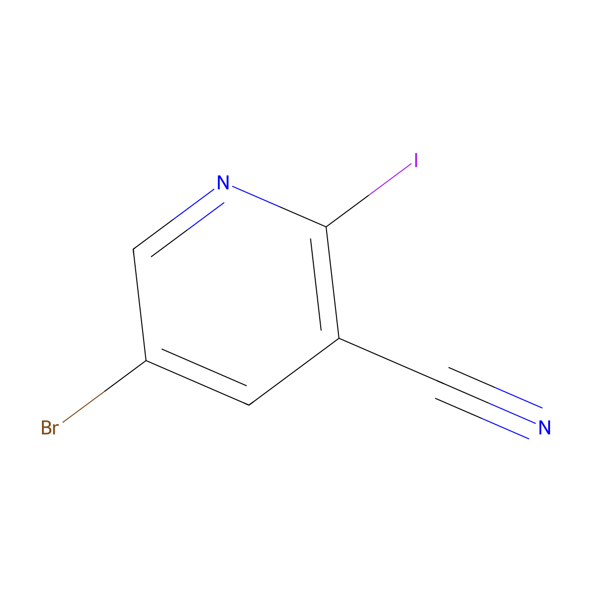 5-Bromo-2-iodo-pyridine-3-carbonitrile molecular structure, CAS 1346540-97-3