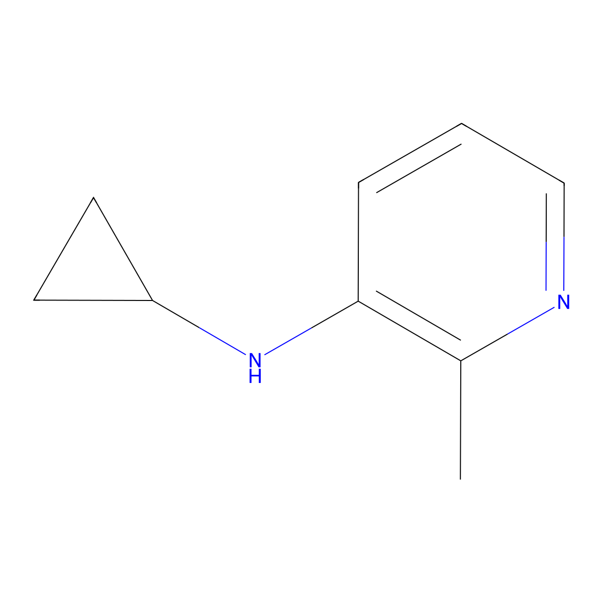 N-cyclopropyl-2-methylpyridin-3-amine molecular structure, CAS 1346541-24-9