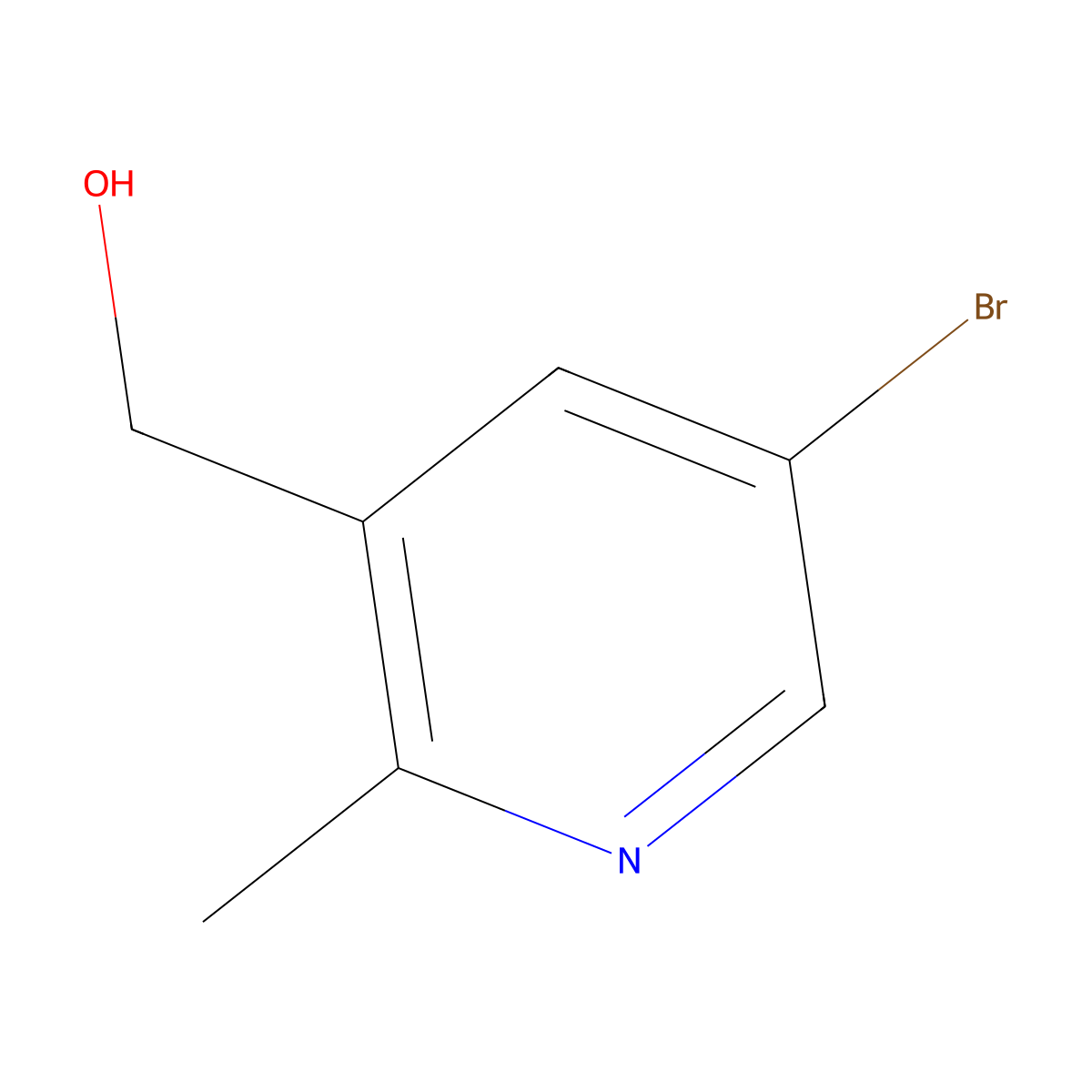 (5-Bromo-2-methylpyridin-3-yl)methanol molecular structure, CAS 1346541-53-4