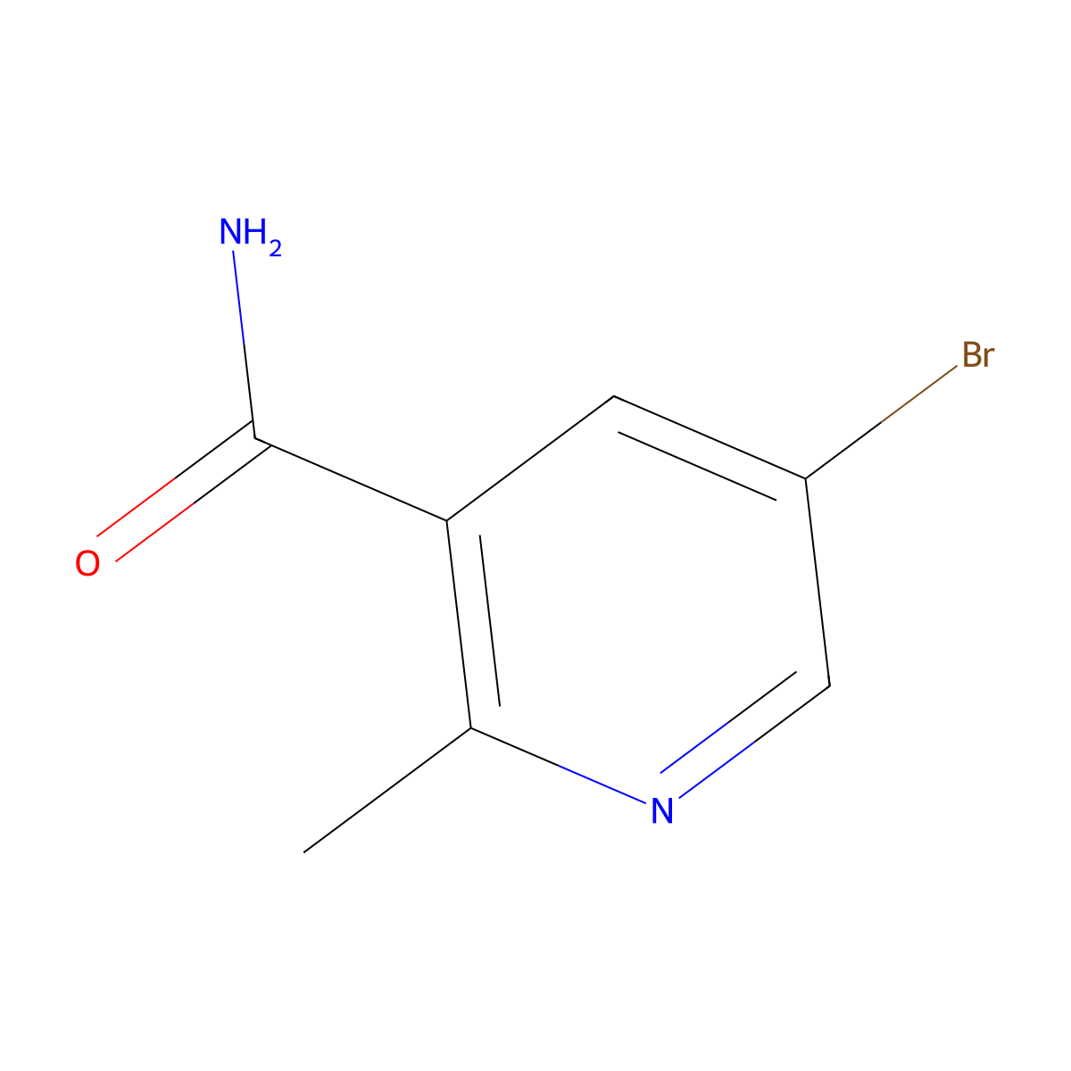 5-Bromo-2-methylpyridine-3-carboxamide molecular structure, CAS 1346541-61-4
