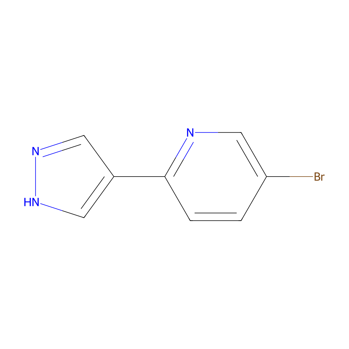 5-Bromo-2-(1H-pyrazol-4-yl)pyridine molecular structure, CAS 1346541-78-3