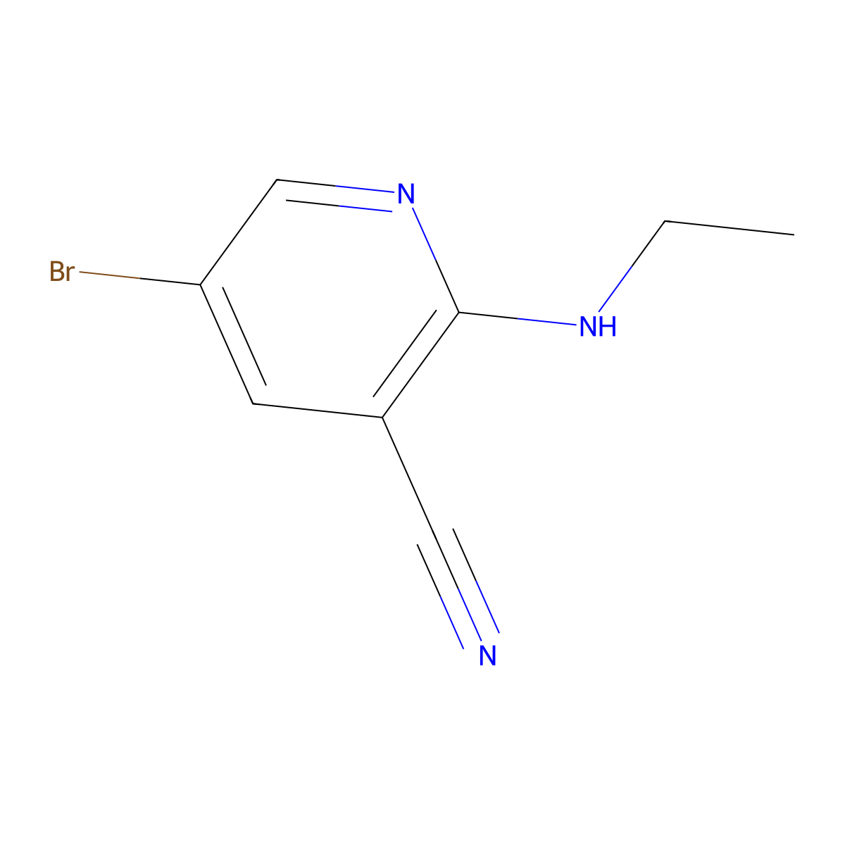 5-Bromo-2-(ethylamino)nicotinonitrile molecular structure, CAS 1346541-88-5