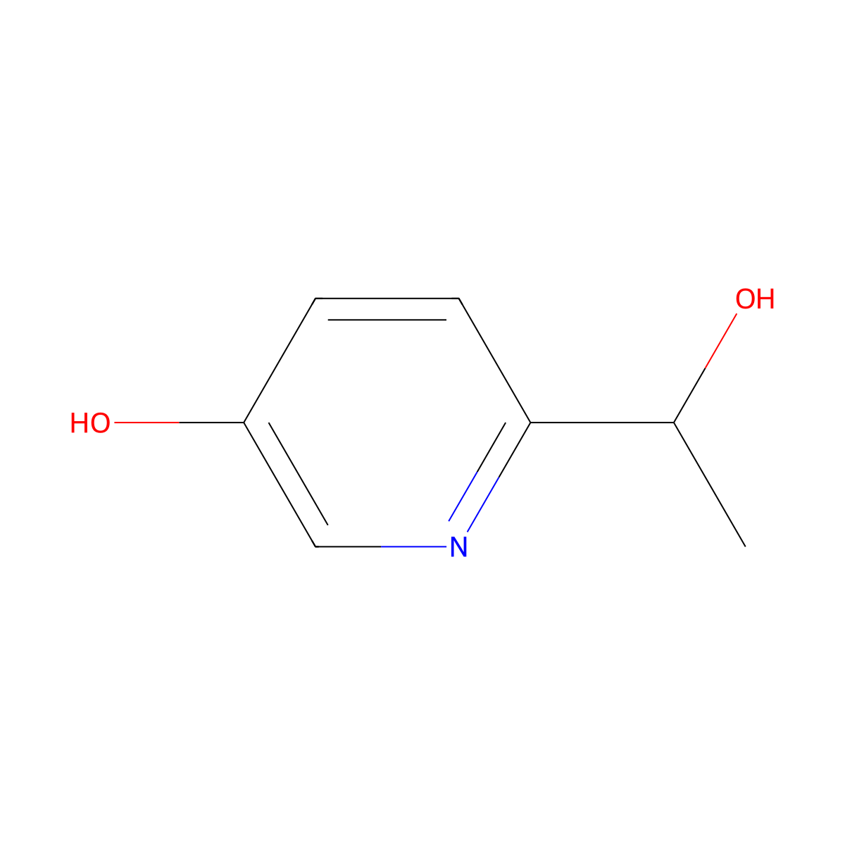 6-(1-Hydroxyethyl)pyridin-3-ol molecular structure, CAS 1346541-90-9