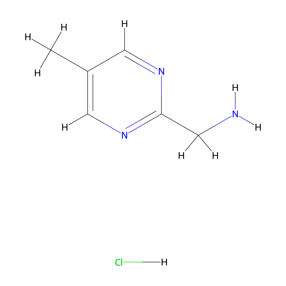 (5-Methylpyrimidin-2-yl)methanamine hydrochloride molecular structure, CAS 1346542-72-0