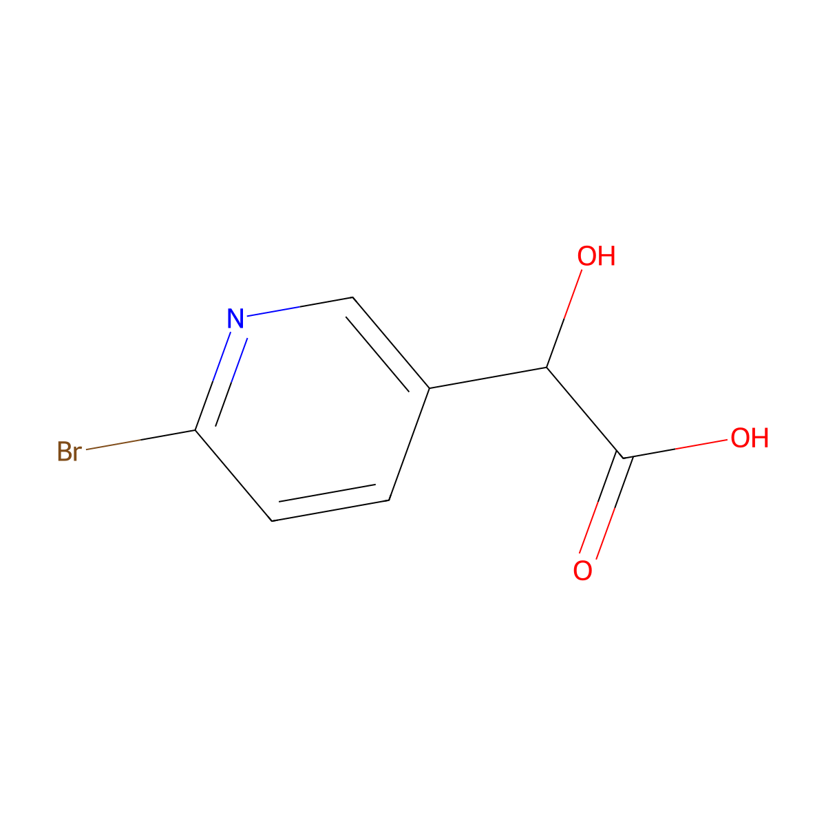 2-(6-Bromopyridin-3-yl)-2-hydroxyacetic acid molecular structure, CAS 1346542-76-4