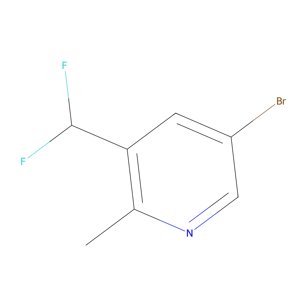 5-Bromo-3-(difluoromethyl)-2-methylpyridine molecular structure, CAS 1346543-53-0