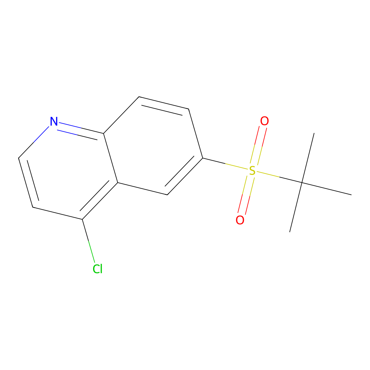 6-(Tert-butylsulfonyl)-4-chloroquinoline molecular structure, CAS 1346549-11-8