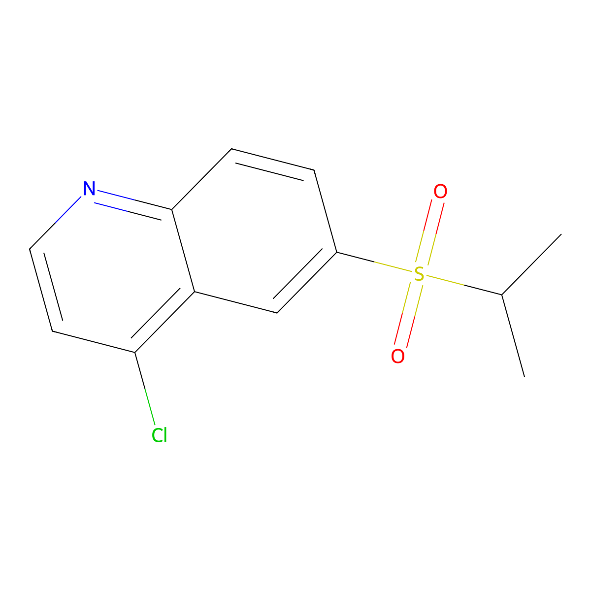 4-Chloro-6-(isopropylsulfonyl)quinoline molecular structure, CAS 1346549-12-9