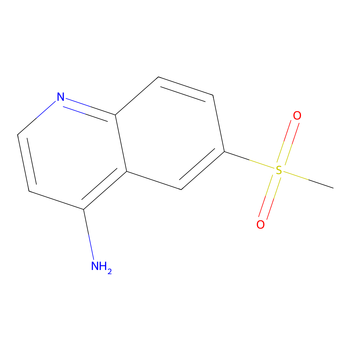 6-(Methylsulfonyl)quinolin-4-amine molecular structure, CAS 1346549-21-0