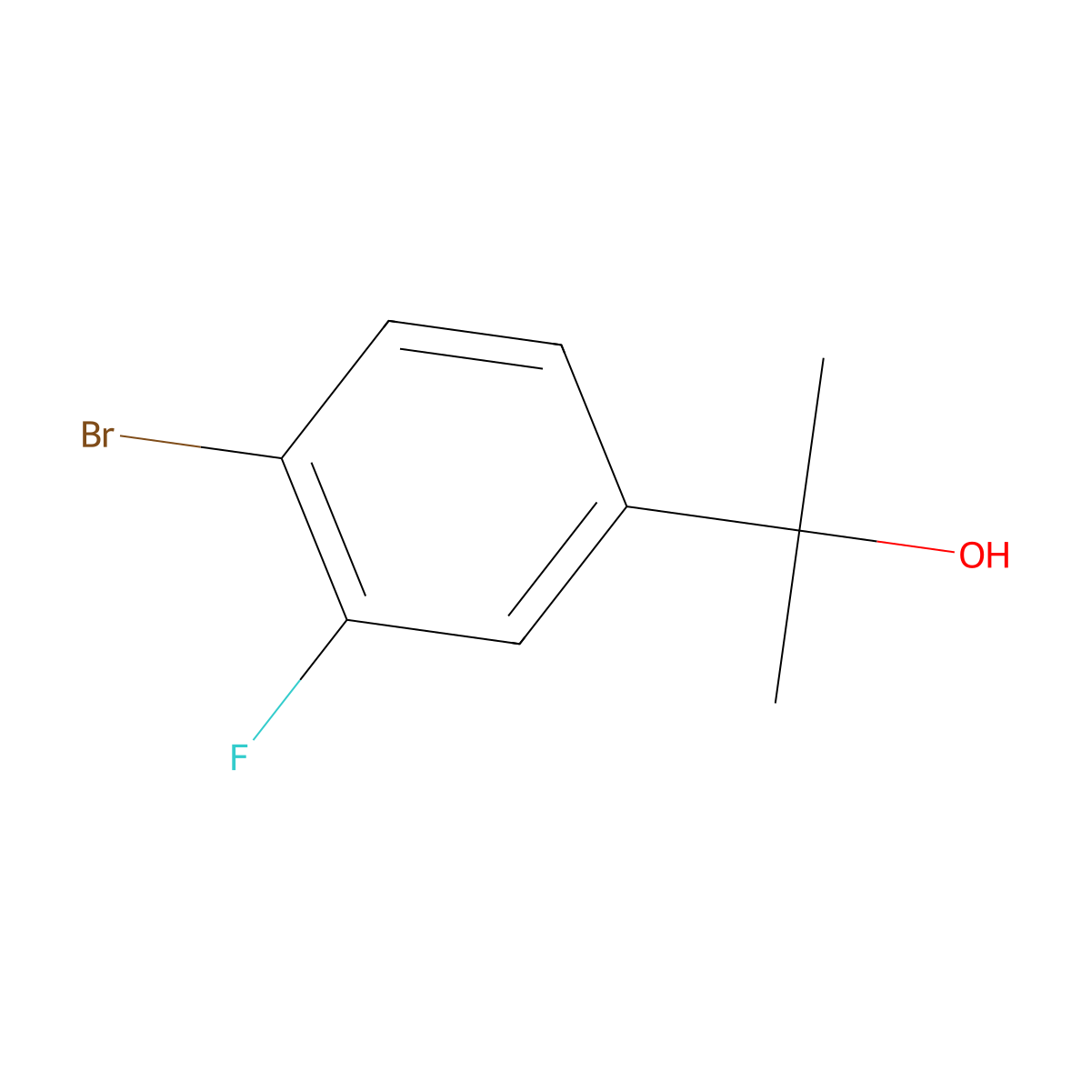 2-(4-Bromo-3-fluorophenyl)propan-2-ol molecular structure, CAS 1346555-46-1