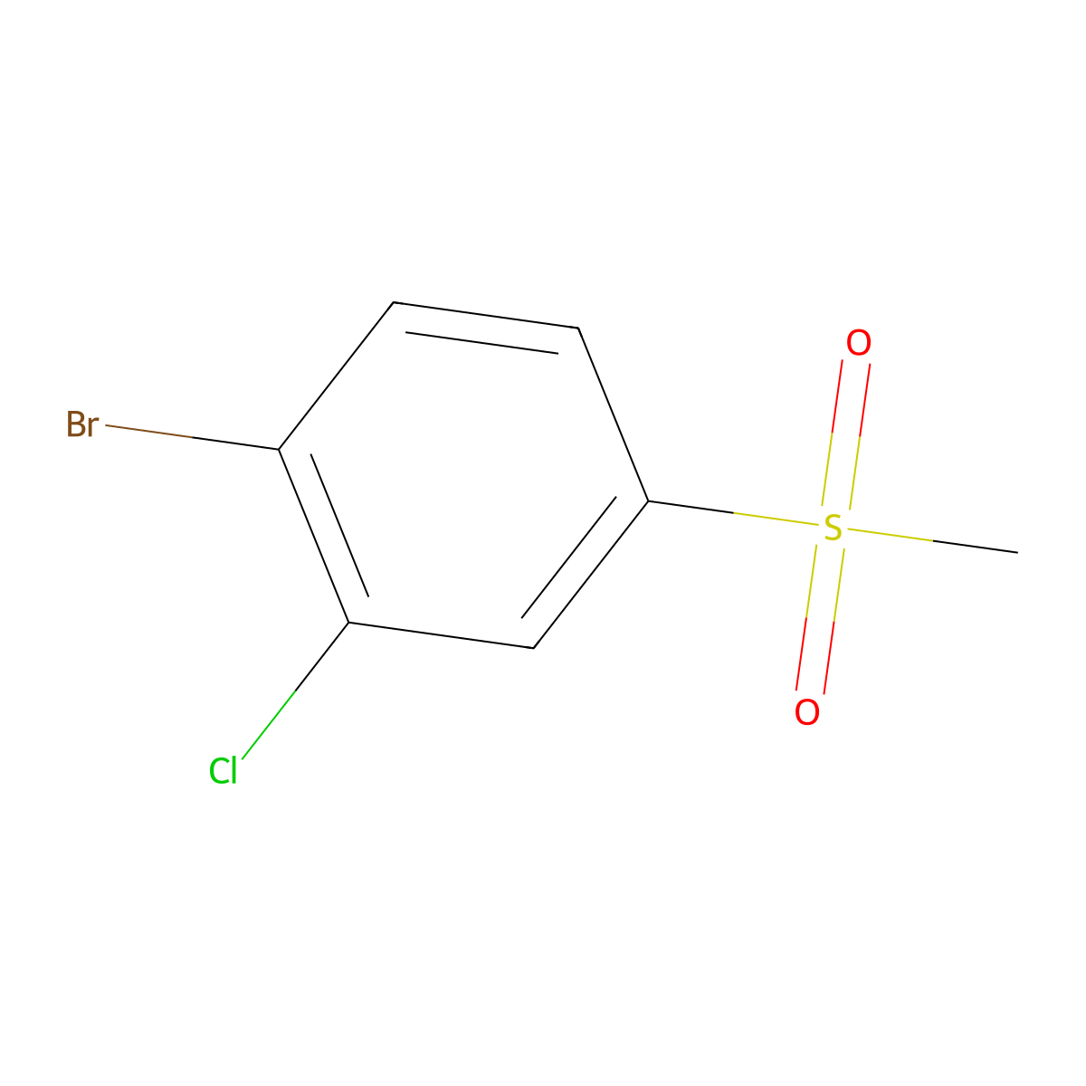 1-Bromo-2-chloro-4-(methylsulfonyl)benzene molecular structure, CAS 1346555-48-3