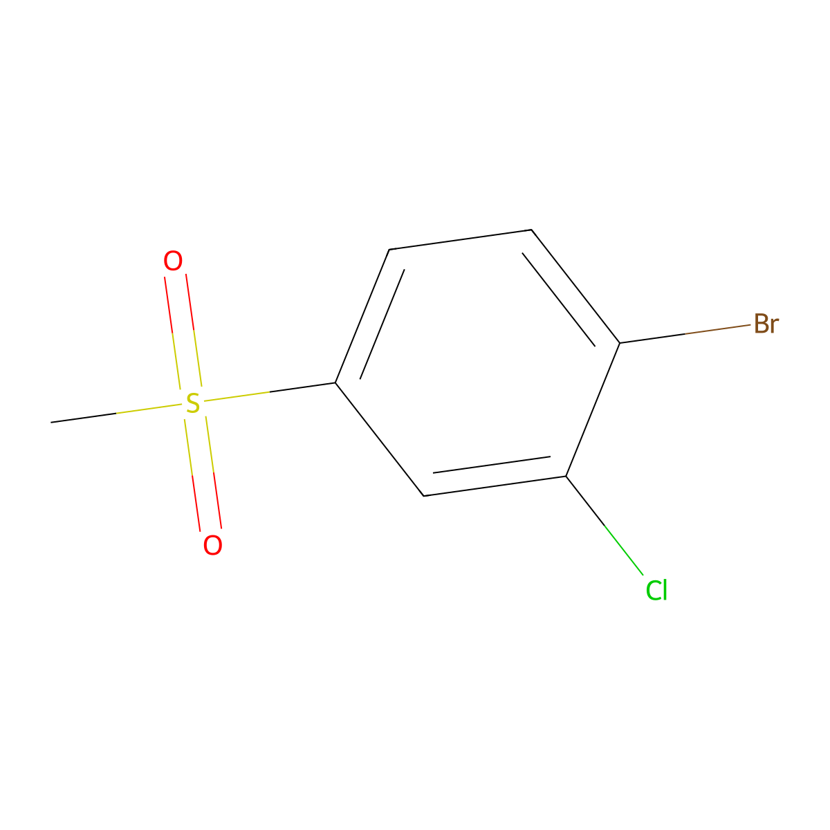 1-Bromo-2-chloro-4-(methylsulfonyl)benzene molecular structure, CAS 1346555-48-3