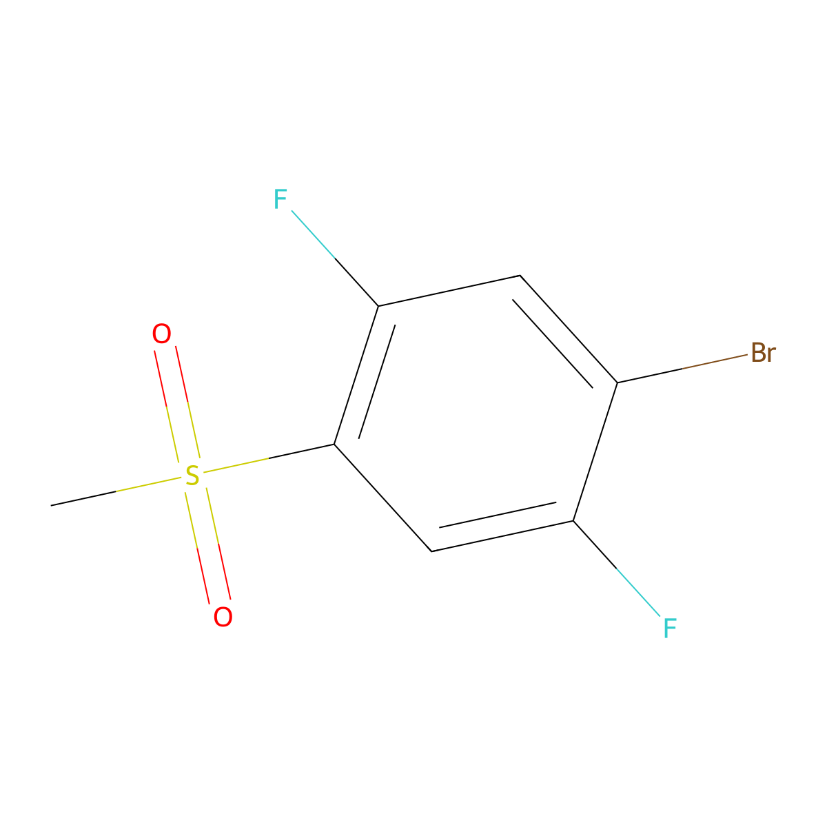 1-Bromo-2,5-difluoro-4-(methylsulfonyl)benzene molecular structure, CAS 1346555-49-4