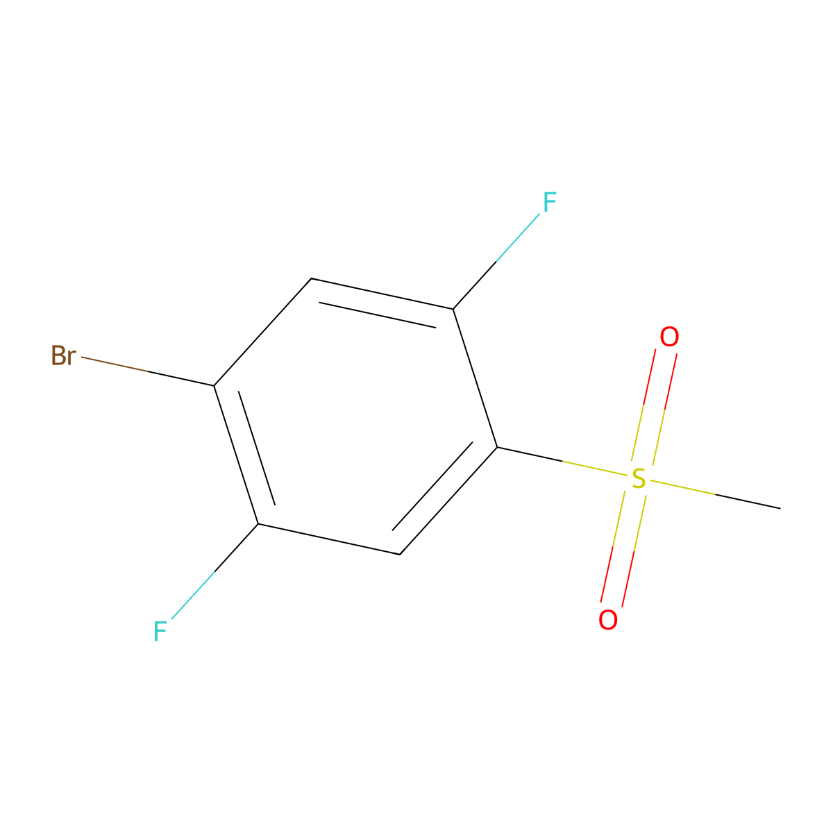1-Bromo-2,5-difluoro-4-(methylsulfonyl)benzene molecular structure, CAS 1346555-49-4