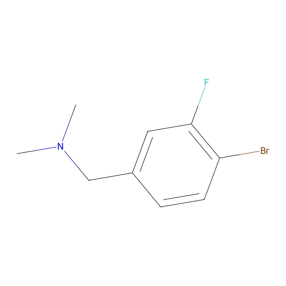 [(4-Bromo-3-fluorophenyl)methyl]dimethylamine molecular structure, CAS 1346555-50-7