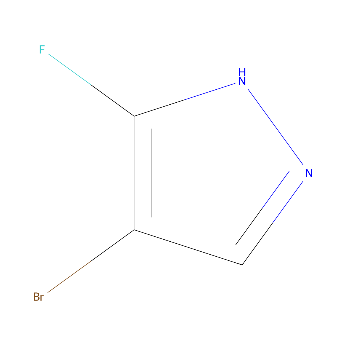 4-bromo-5-fluoro-1H-pyrazole molecular structure, CAS 1346555-56-3