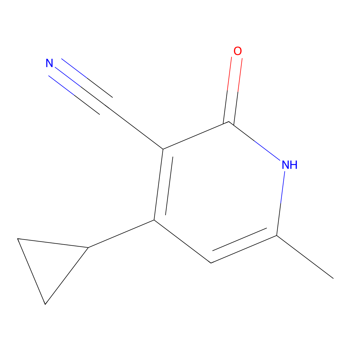 4-Cyclopropyl-2-hydroxy-6-methylpyridine-3-carbonitrile molecular structure, CAS 1346575-96-9