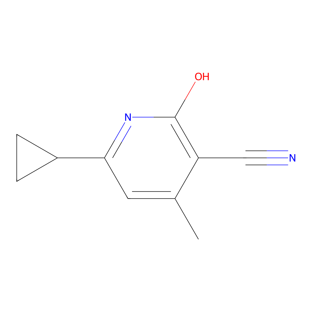 6-Cyclopropyl-4-methyl-2-oxo-1,2-dihydropyridine-3-carbonitrile molecular structure, CAS 1346576-02-0