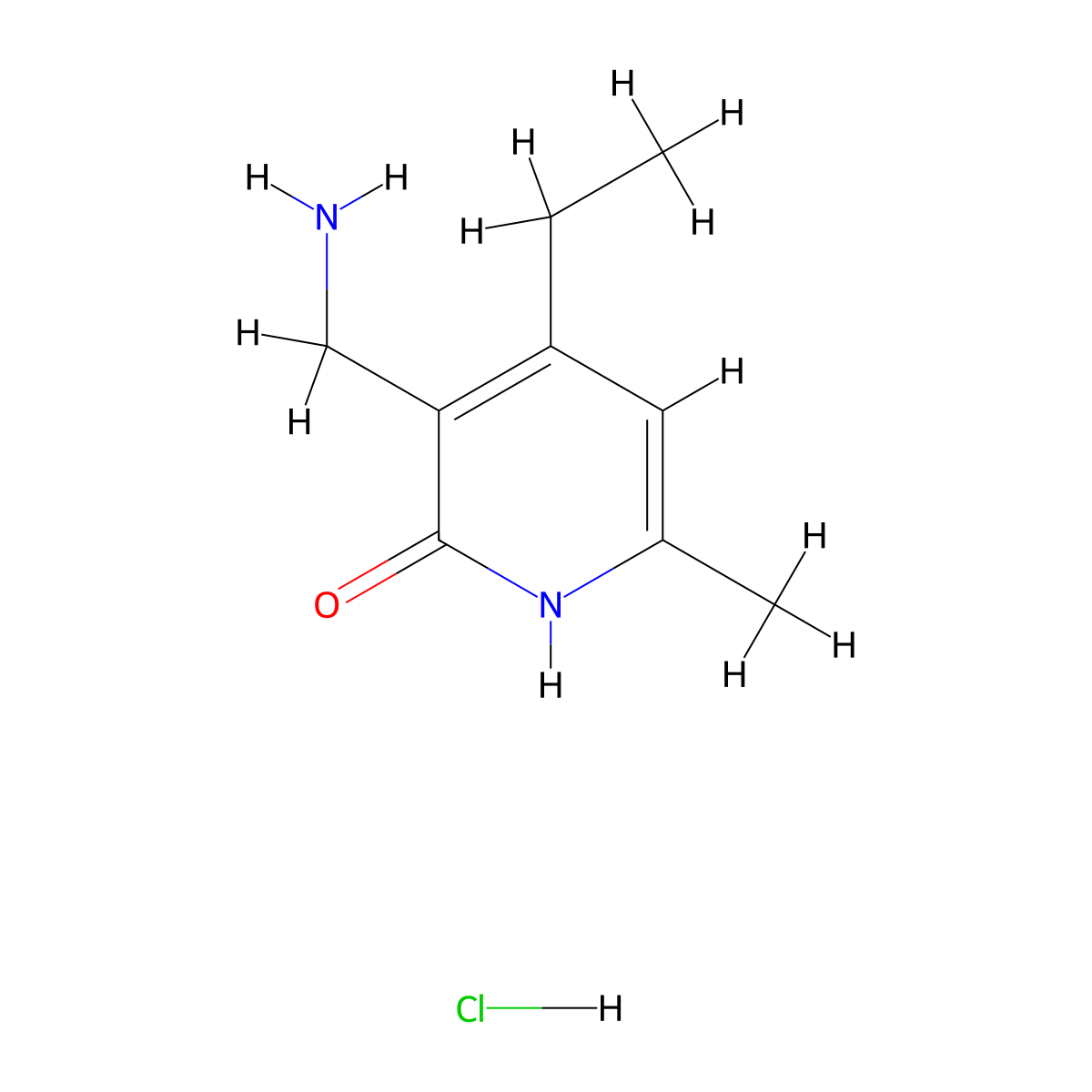 3-(Aminomethyl)-4-ethyl-6-methylpyridin-2(1H)-one hydrochloride molecular structure, CAS 1346576-04-2