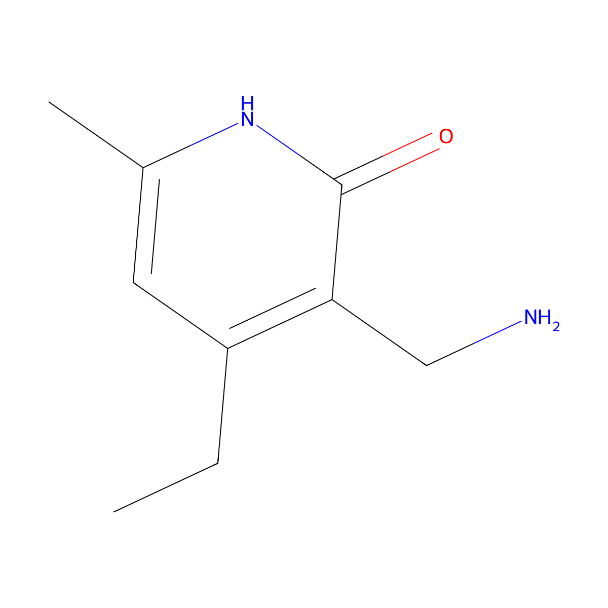 3-(aminomethyl)-4-ethyl-6-methylpyridin-2(1H)-one molecular structure, CAS 1346576-05-3